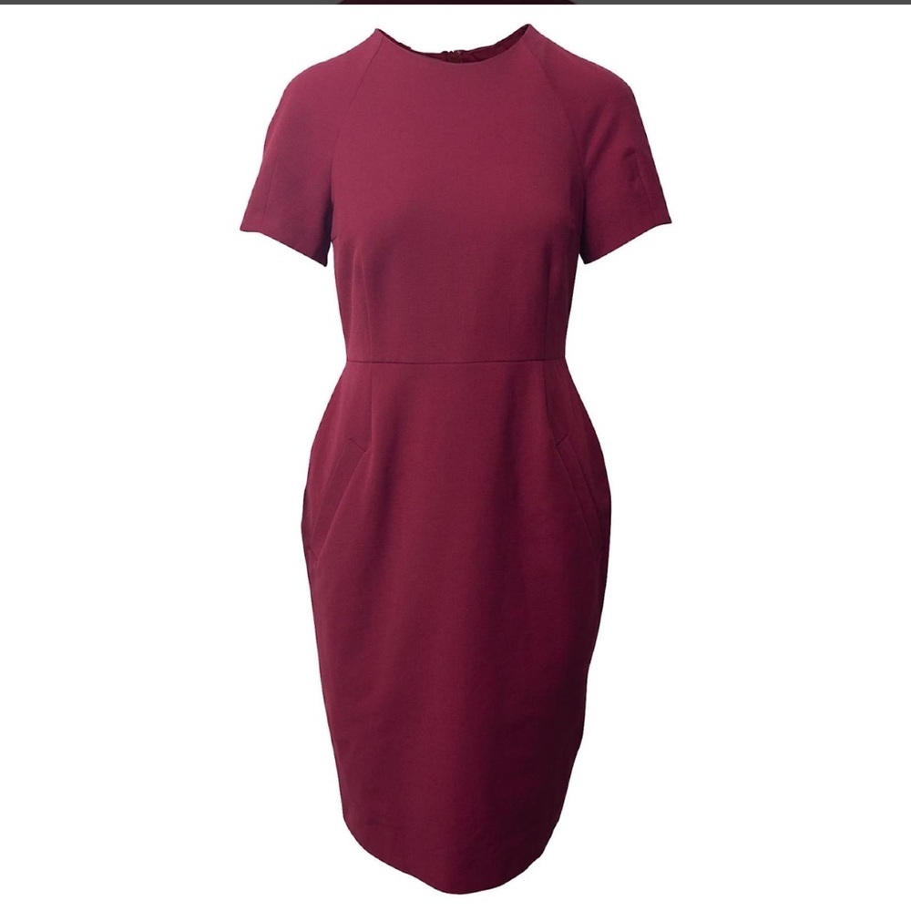 Acne Studios‎ Lucille Sheath Dress in Burgundy Cotton blend Sz 36 US 4